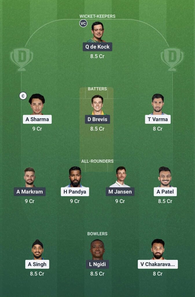 IND VS SA DREAM 11 MEGA TEAM