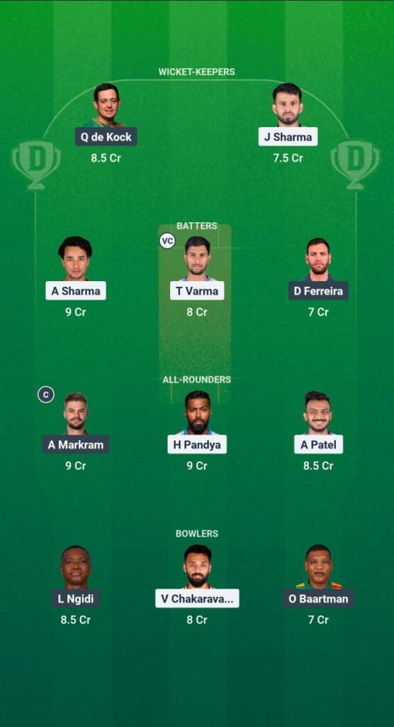 IND VS SA 3RD T20I DREAM 11 TEAM