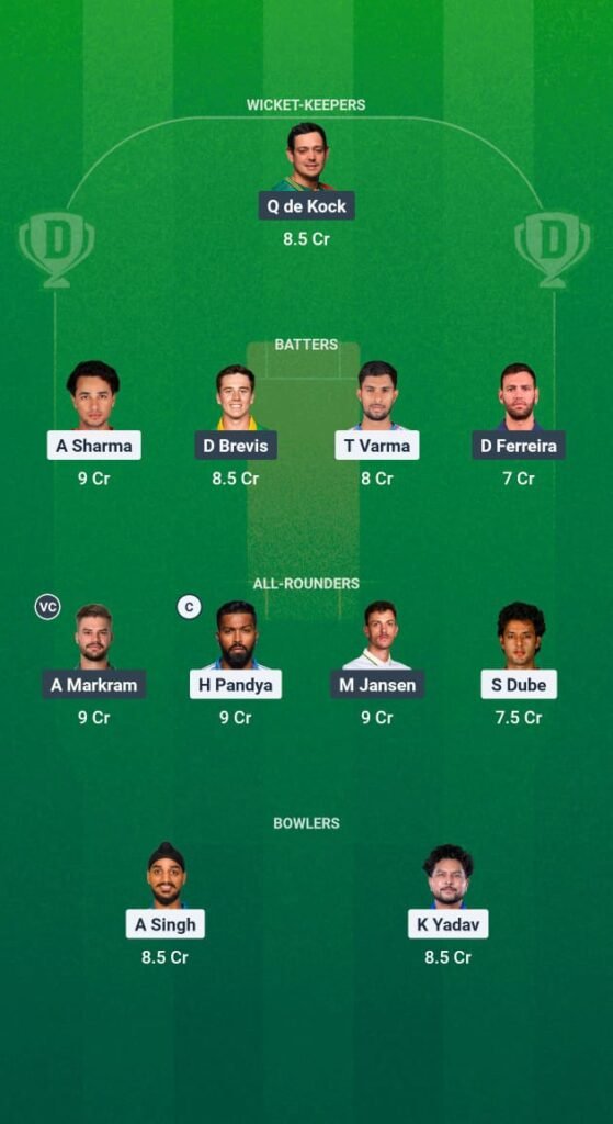 IND vs SA DREAM 11 TEAM